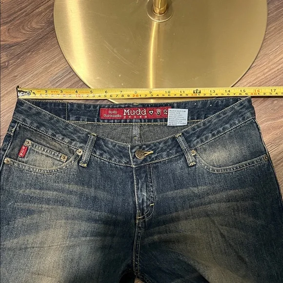 Mudd Jeans Women's Dark Blue Flare Jeans - Picture 4 of 5